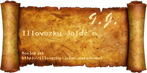 Illovszky Jolán névjegykártya